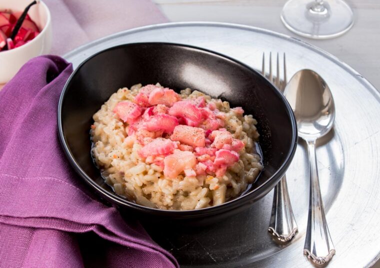 Rhabarber-Risotto mit Sellerie