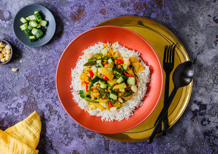 Curry mit Fenchel und grünem Spargel