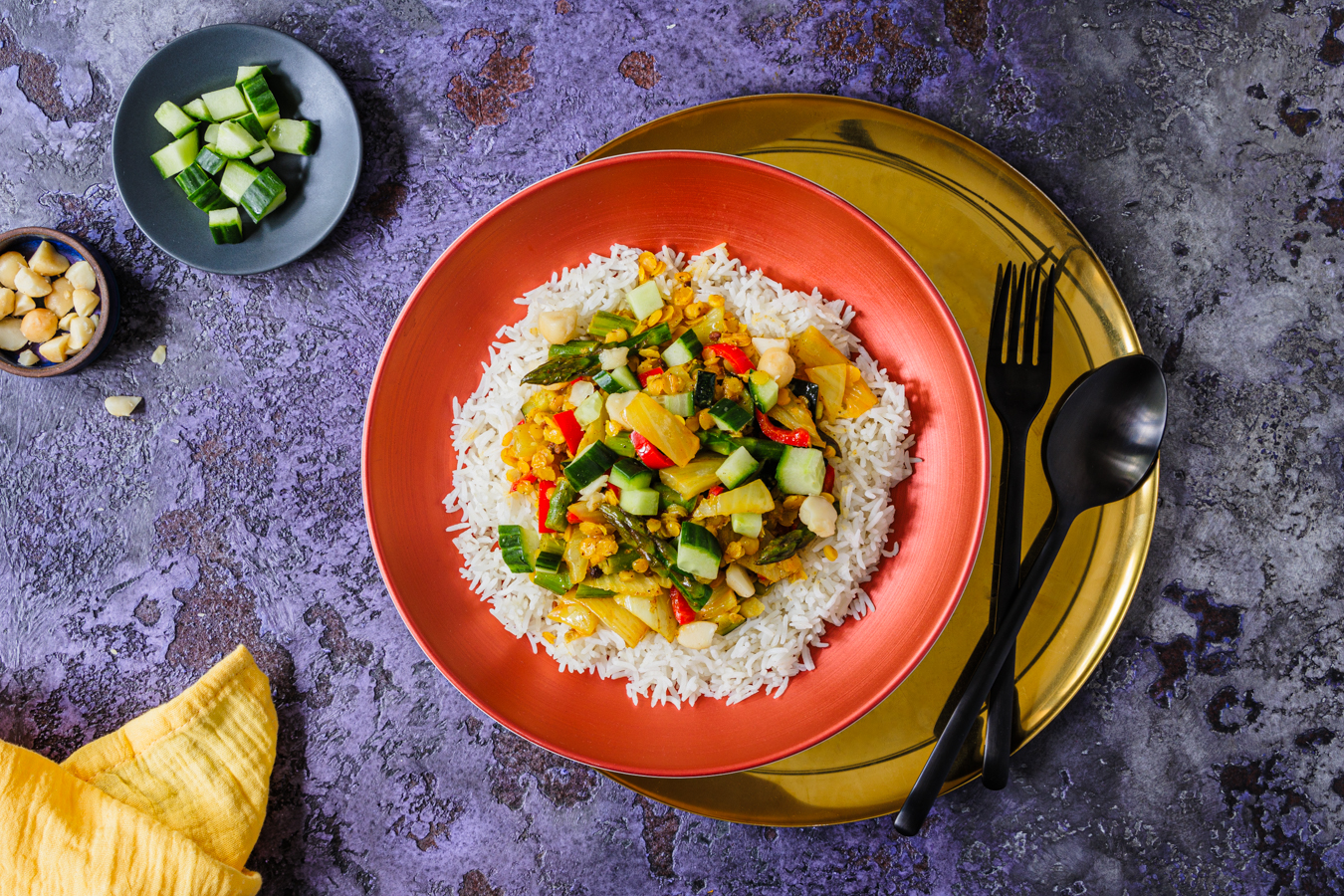 Curry mit Fenchel und grünem Spargel