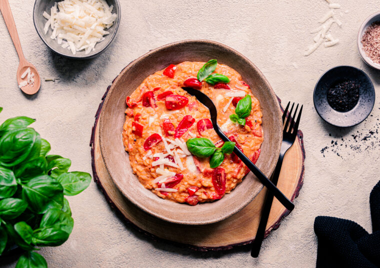 Risotto mit Tomaten und Ricotta