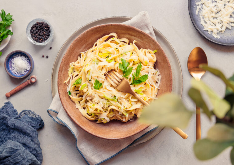 Tagliatelle mit Lauch und Mascarpone