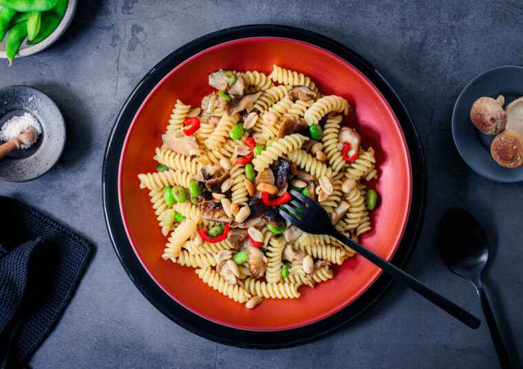 Pasta mit Shiitake und Edamame