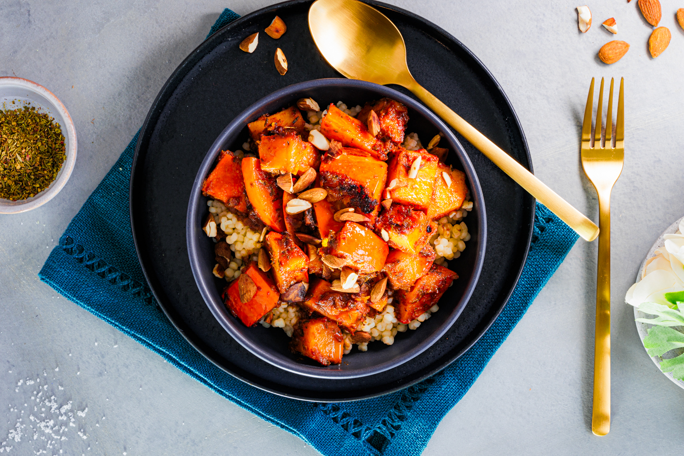 Perlcouscous mit Kürbis aus dem Ofen