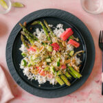 Tofu grüner Spargel Rhabarber