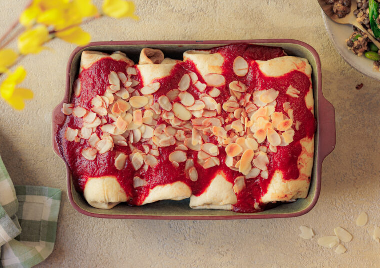 Enchiladas mit grünen Linsen und Feta