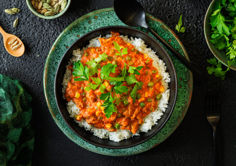 Erbsen Mais Curry mit Kardamom