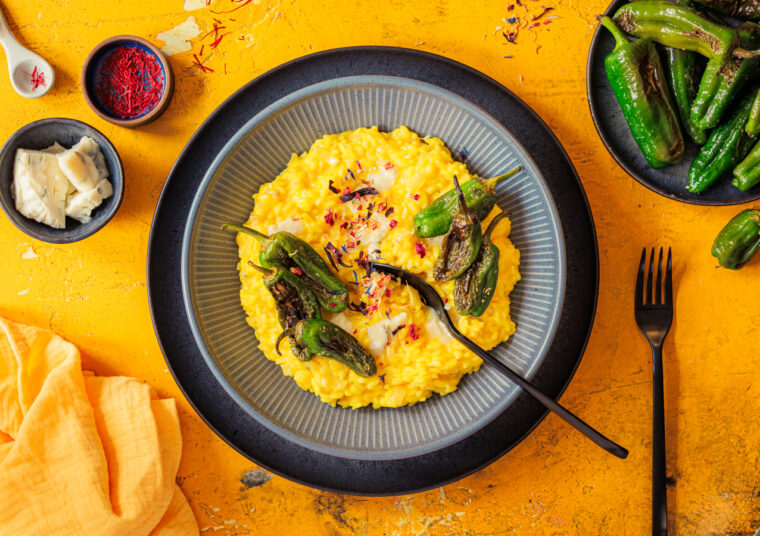 Safran Risotto mit Pimientos de Padron