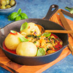 Sommer Kartoffelklöße mit Zucchini Gemüse
