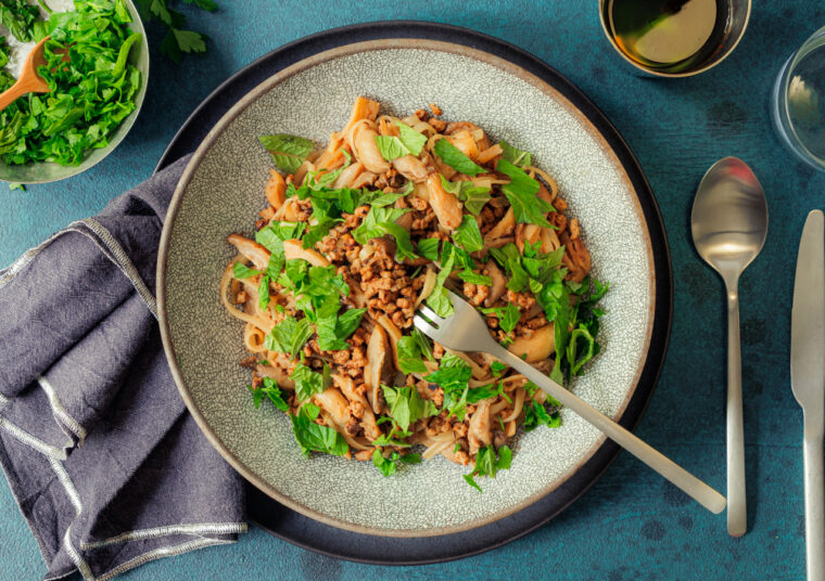 Austernpilz Curry mit Sonnenblumenhack
