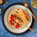 Filoteigröllchen Hummus Salat