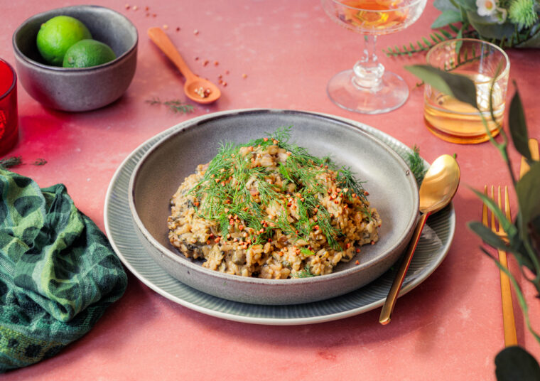Spinat Risotto mit Limette und Mascarpone