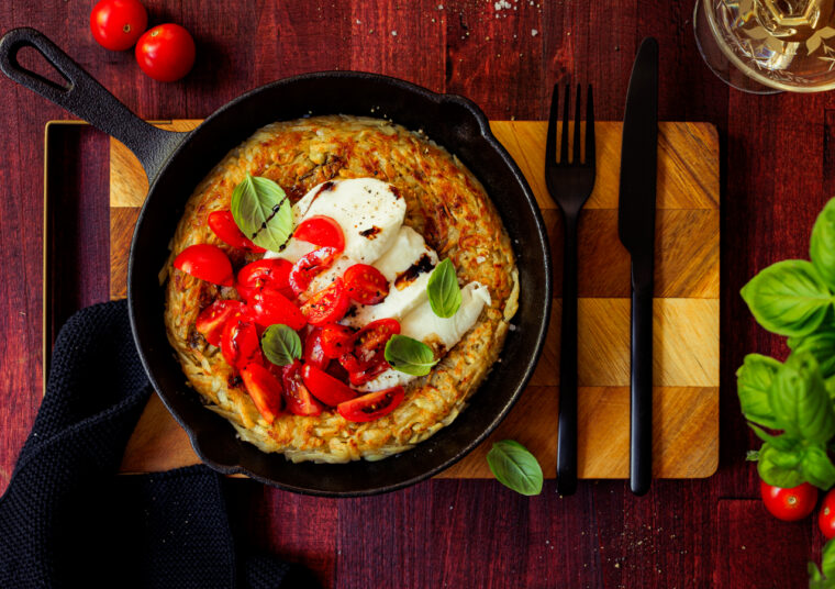Rösti mit Tomate und Mozzarella