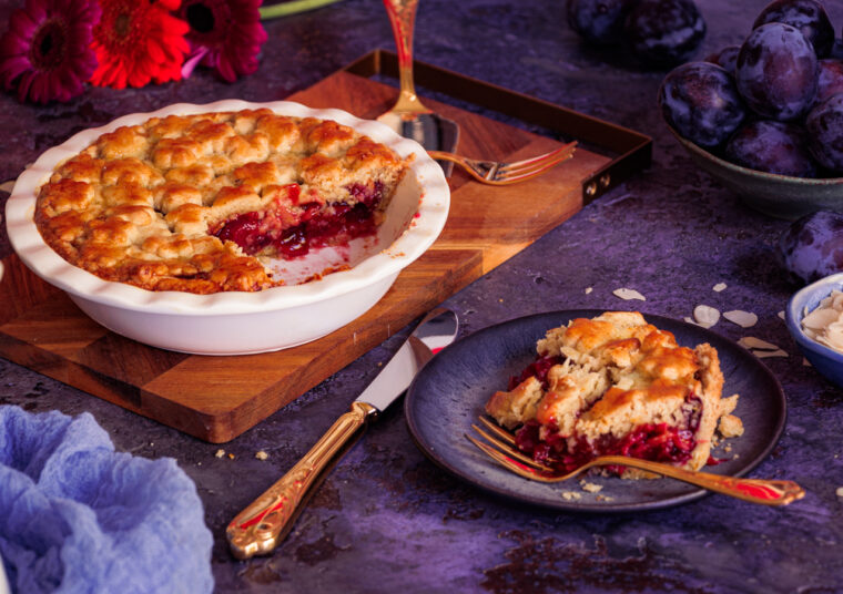 Zwetschgen Pie mit Amaretto und Mandeln