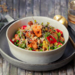 Gemüse Curry Bowl Tofu Erdnuss Sprossen